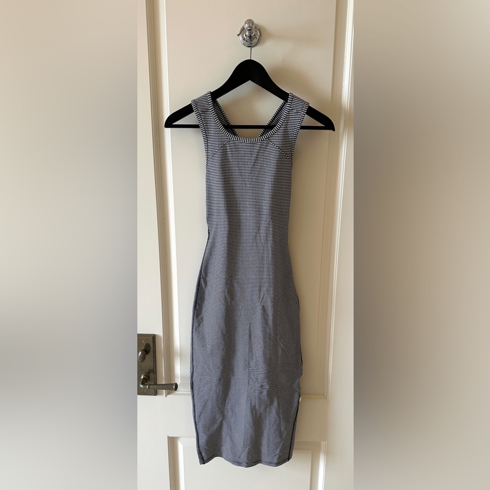 Lululemon Picnic Play Dress, Black & White Gingham, Midi length